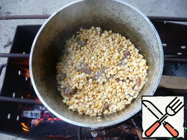 Fill it with peas.

