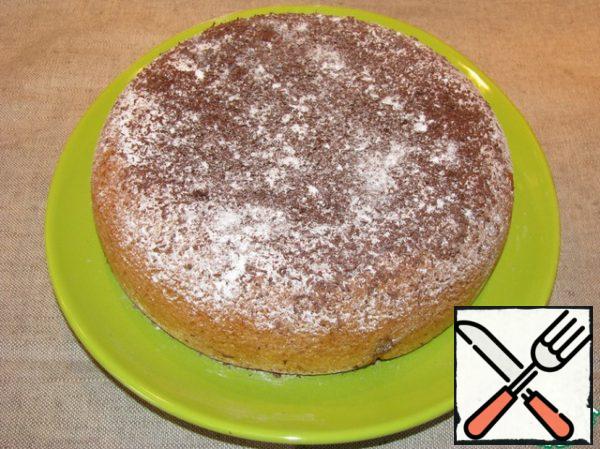Bake in the oven at 200 gr. 45 minutes or in a slow cooker on the baking program 1 hour 15 minutes. Let cool, decorate with powdered sugar, grated chocolate or icing.