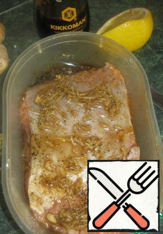 Soak the fish in the mixture for half an hour.