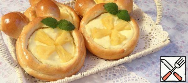 Cheese Cakes "Mickey" Stuffed with Cottage Cheese and Pineapple Recipe