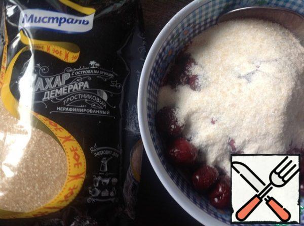 Add to the cherries, mix well.
