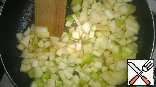Add the apples and cook until lightly tender.