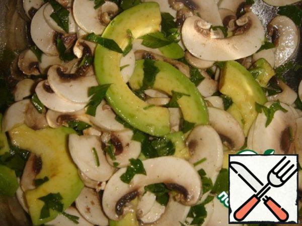 Mushroom Salad with Avocado Recipe
