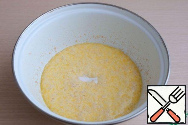 Add salt to the mixture (1/2 teaspoon).