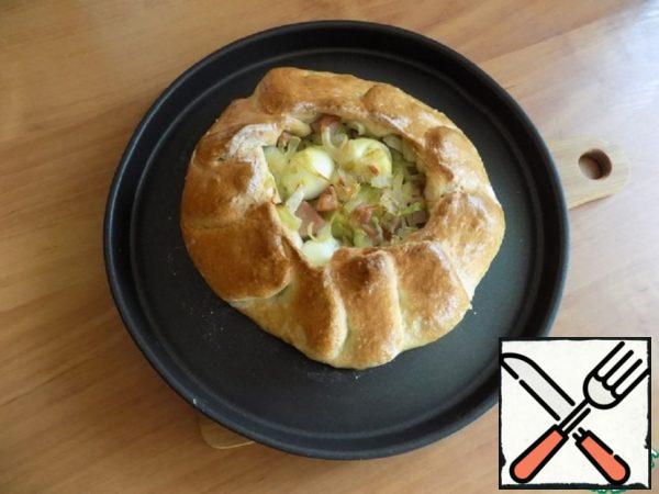 Galette with Cabbage and Quail Eggs Recipe