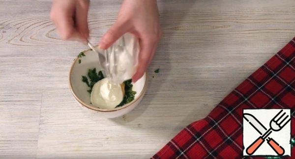 Add sour cream and olive oil.

