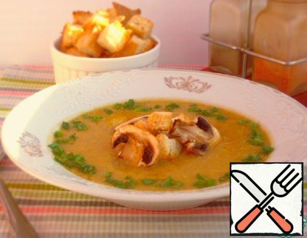Puree Soup with Pumpkin, Beans and Mushrooms Recipe