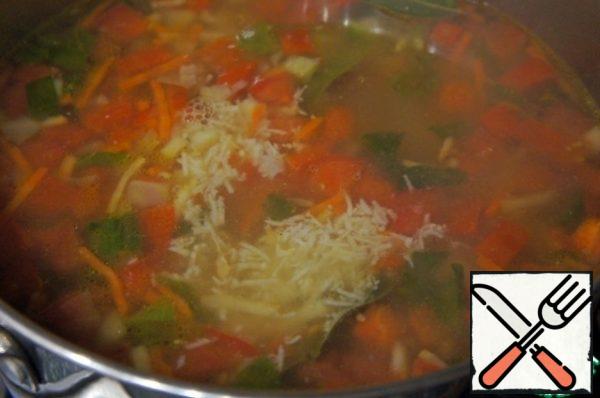 If desired, in the finished soup, you can add a couple of crushed garlic cloves. Let the soup brew under the lid for 10 minutes.