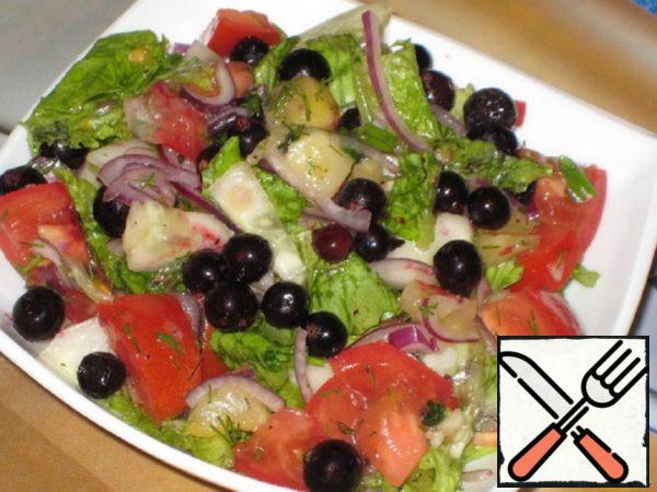 Salad "Summer" with Black Currant and Pineapple Recipe