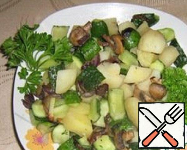 Potato Salad with Cucumbers and Mushrooms Recipe