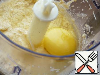 Add eggs and vanilla sugar one by one.