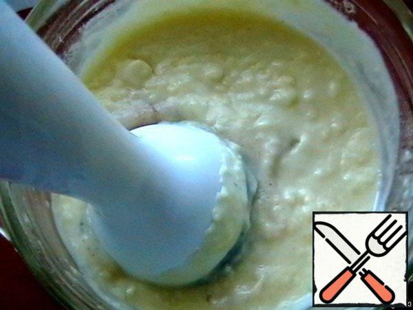 Remove from heat, add salt and vanilla and well kill the whole mass in a blender to remaining stubborn lumps still "broke".