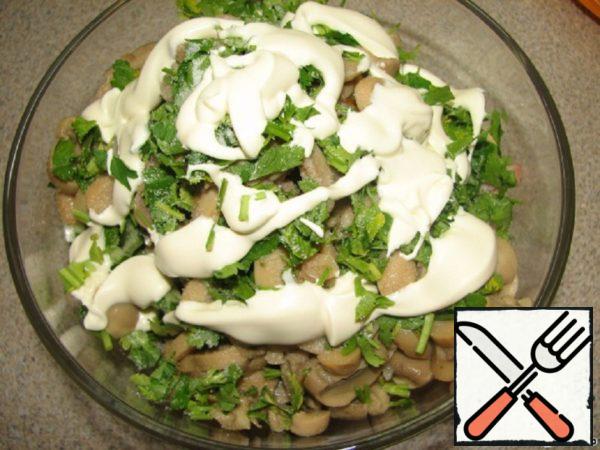 Salad with Mushrooms and Ham Recipe