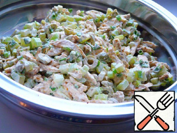 Salad with baked Chicken and Celery Recipe