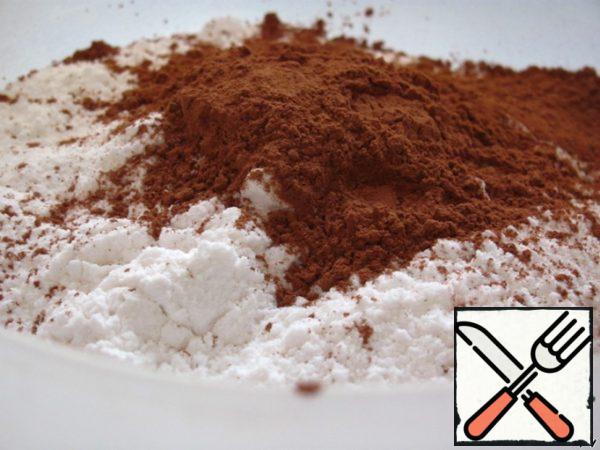 Mix powdered sugar, vanilla and cocoa.