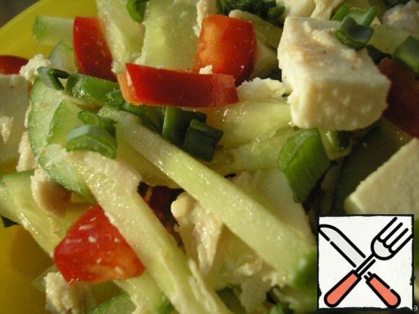 Vegetable Salad with Chicken and Cheese Recipe