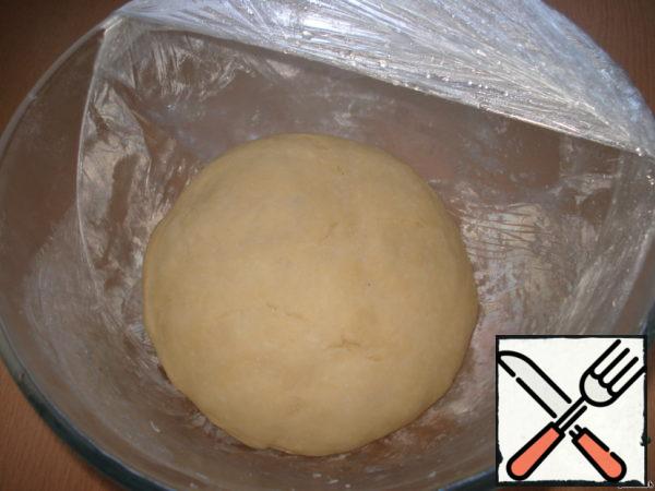 The dough in the fridge over night, increased in size.