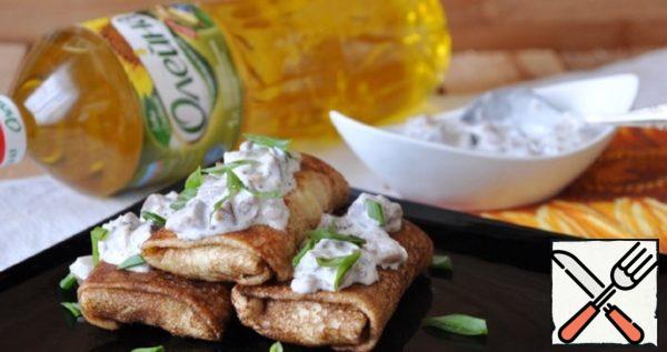 Pancakes with Potato Mash and Herring Sauce Recipe