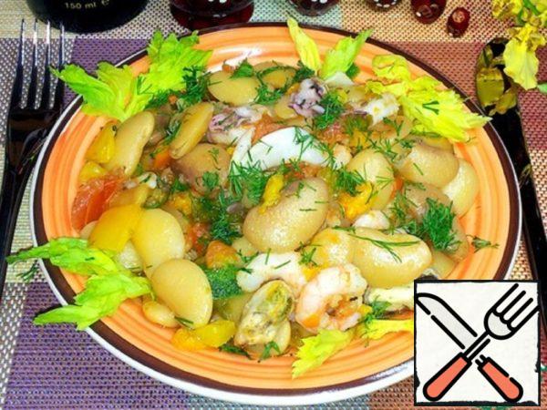 White Beans with Vegetables and Seafood Recipe