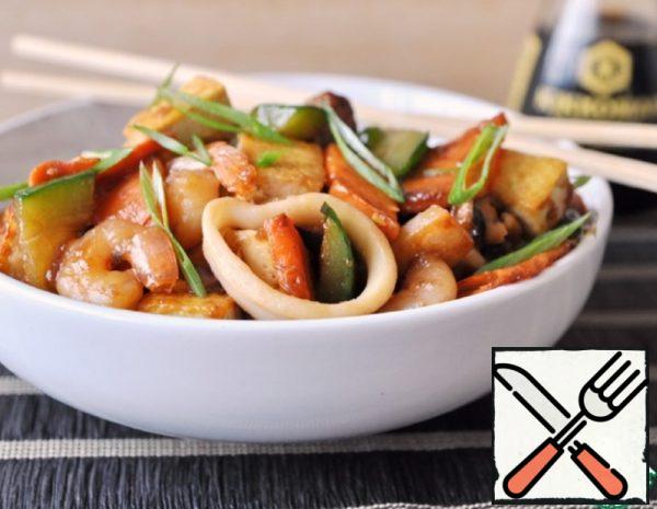 Tofu with Seafood in Chinese Recipe