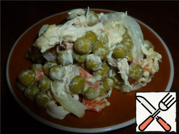 Marinated Chicken Salad with Green Peas Recipe