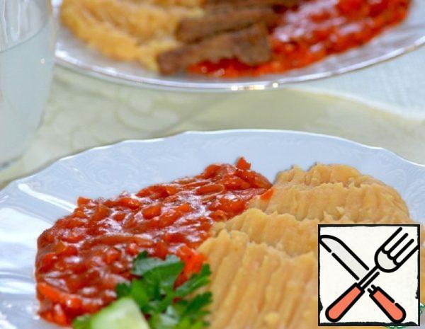 Pea Puree with Tomato Sauce Recipe
