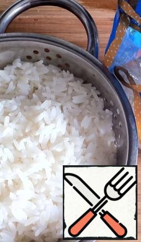 Boil until cooked rice.
