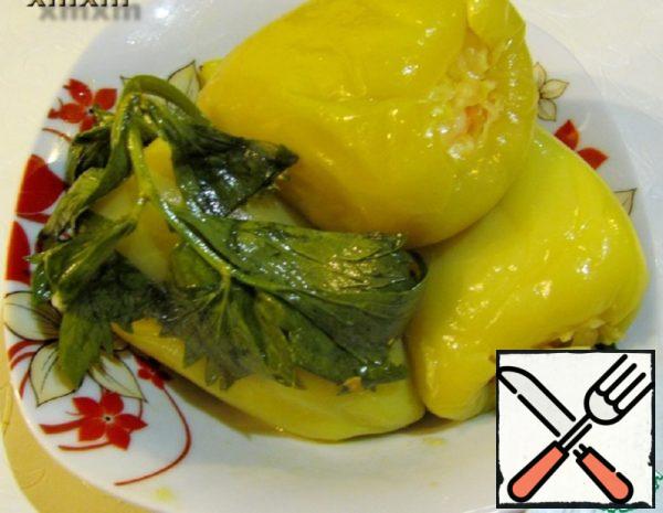 Pepper Stuffed with Cabbage for Winter Recipe