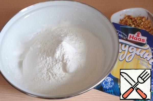 To add proteins vanilla pudding (powder). Mix well.