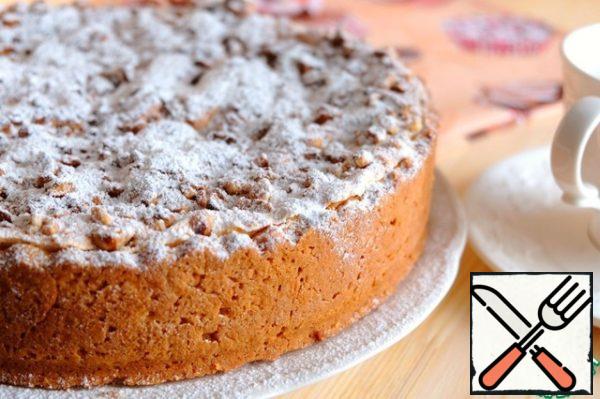 Sprinkle the finished cooled cake with powdered sugar.
Enjoy your tea!