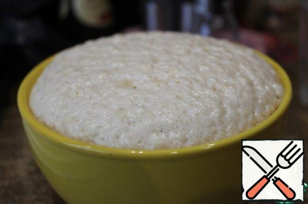 The dough rose well and increased in volume several times.

