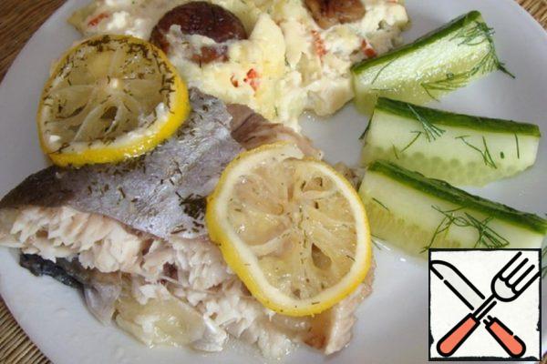 Fish in Salted Dough with Mashed Potatoes in American style Recipe