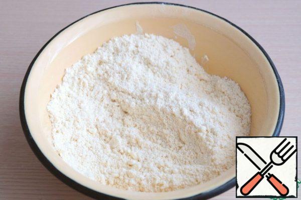 Chop the butter and flour into crumbs.