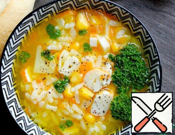 Soup with Crab Sticks and Corn Recipe