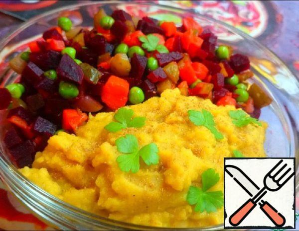 Beet Salad with Pea Paste Recipe