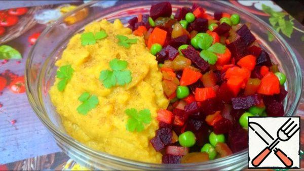You can immediately mix with pea paste or serve separately.