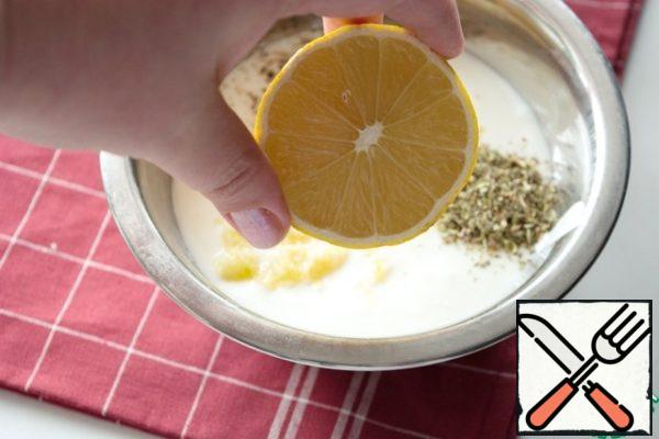 Add lemon juice. And, if you want, a pinch of lemon zest.