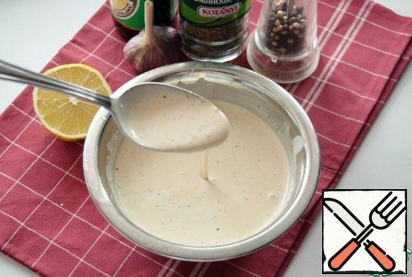 Mix everything until smooth for the sauce.