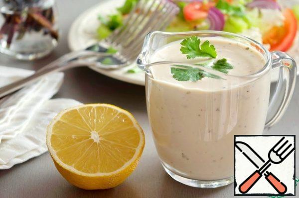 It can be poured into a jar and stored in the refrigerator for 2-3 days.
You can use this salad dressing for any vegetable salads.