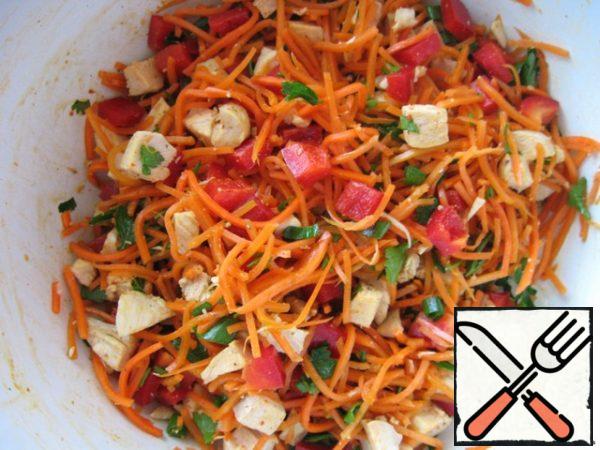 Chop and mix everything.
