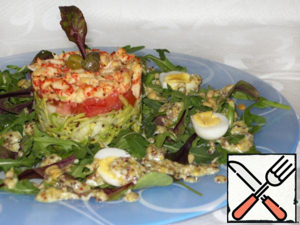 Salad of Crayfish, Avocado, Green Apple Sauce "Provencal" Recipe