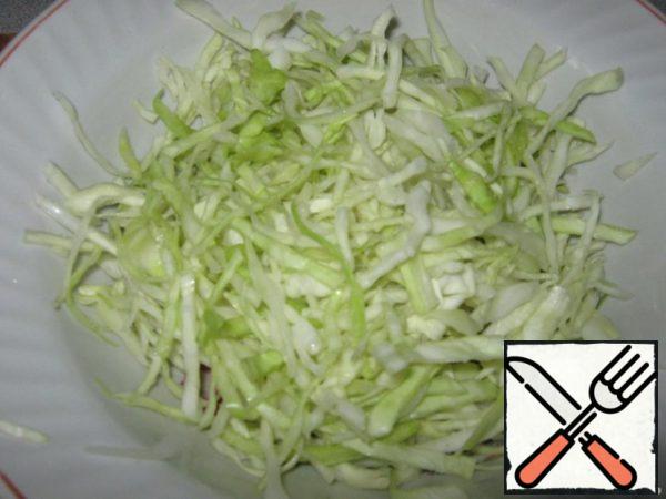 Add salt, squeeze to let the juice flow.
