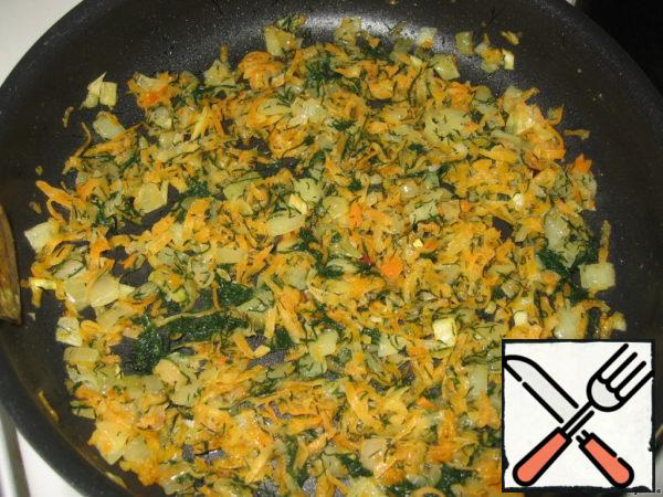 Add finely chopped dill and salt to taste.
Simmer the vegetables until almost cooked.