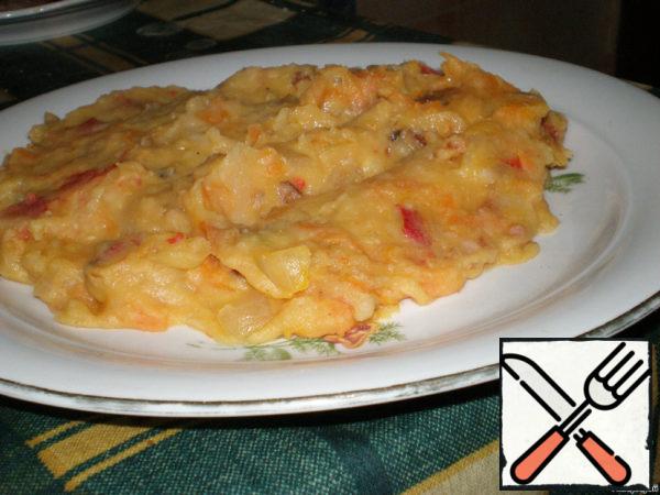 Mashed Peas with Smoked Bacon and Vegetables Recipe