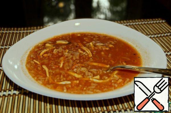 Wash the seafood, dry it, add it to the soup and cook for another 10 minutes. add salt if necessary.
add herbs to taste.
Enjoy your meal!