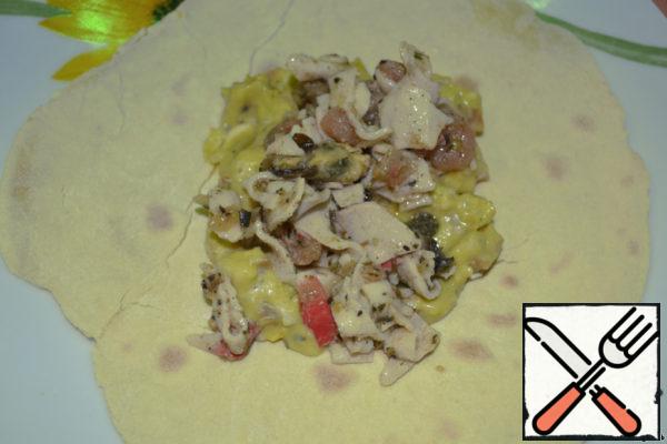 Then seafood (or minced meat, or vegetables, in general, the main filling for tacos that you have in mind).
