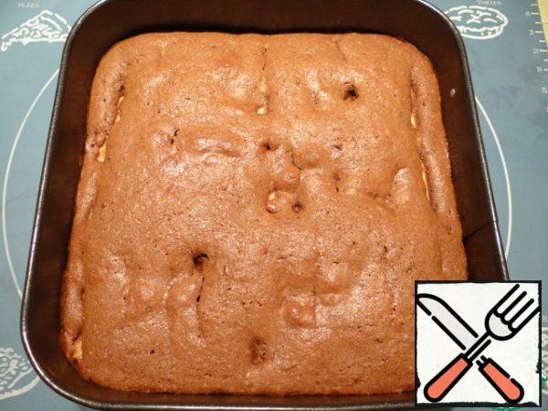 Bake the cake in a preheated 180 degree oven for about 40-45 minutes. Cool the cake without removing from the mold.