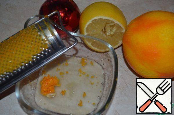 Mix lemon juice and orange zest.