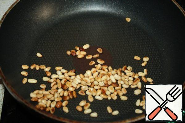 Nuts fry until Golden brown.