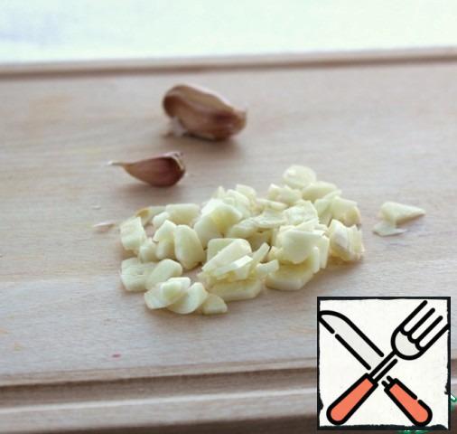 Chopped garlic.
